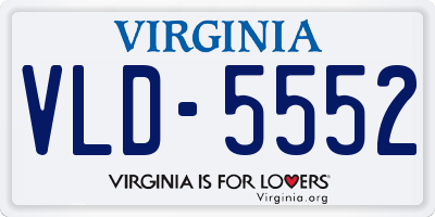 VA license plate VLD5552