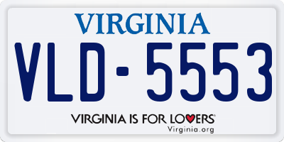 VA license plate VLD5553