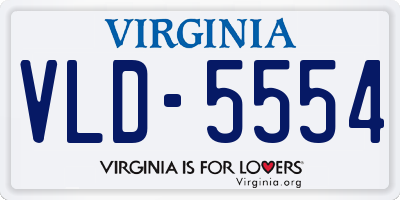 VA license plate VLD5554