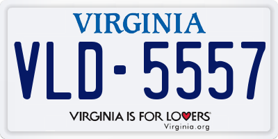 VA license plate VLD5557