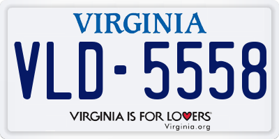 VA license plate VLD5558