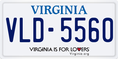 VA license plate VLD5560