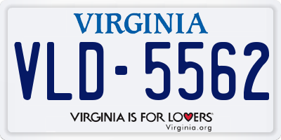 VA license plate VLD5562