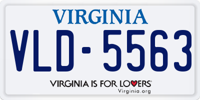VA license plate VLD5563