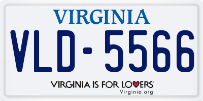 VA license plate VLD5566