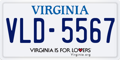 VA license plate VLD5567