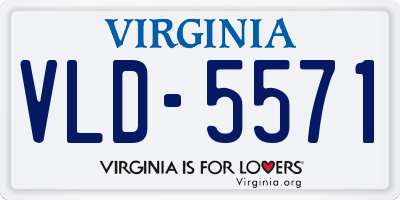 VA license plate VLD5571