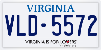 VA license plate VLD5572