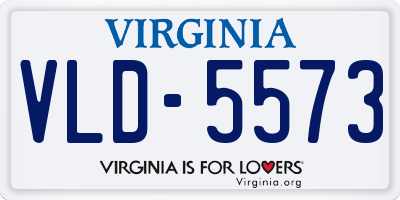 VA license plate VLD5573