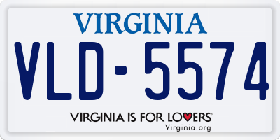 VA license plate VLD5574