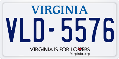 VA license plate VLD5576