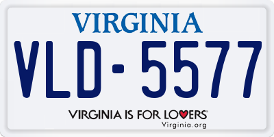 VA license plate VLD5577