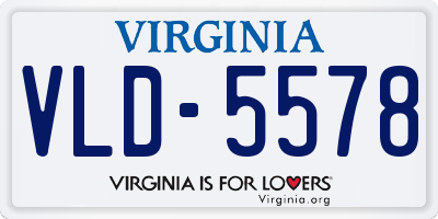 VA license plate VLD5578