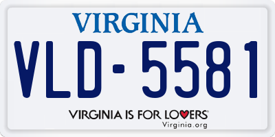 VA license plate VLD5581