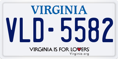 VA license plate VLD5582