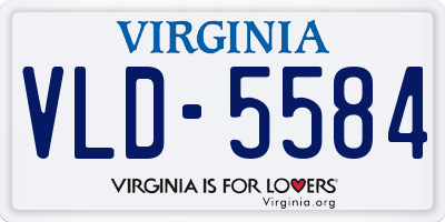 VA license plate VLD5584