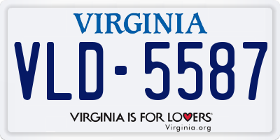 VA license plate VLD5587