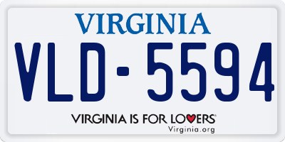 VA license plate VLD5594