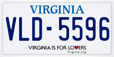 VA license plate VLD5596