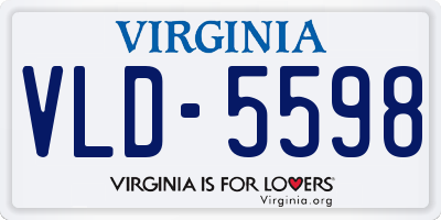 VA license plate VLD5598