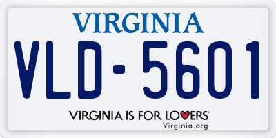 VA license plate VLD5601
