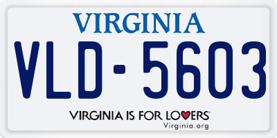 VA license plate VLD5603