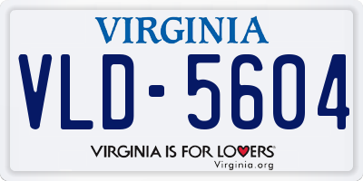 VA license plate VLD5604