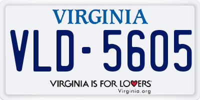 VA license plate VLD5605