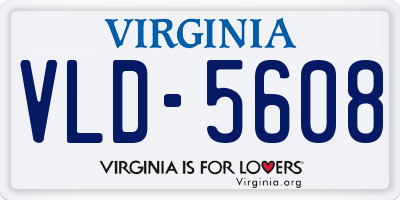 VA license plate VLD5608