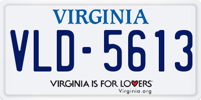 VA license plate VLD5613