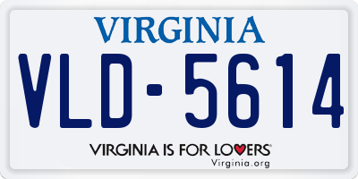 VA license plate VLD5614