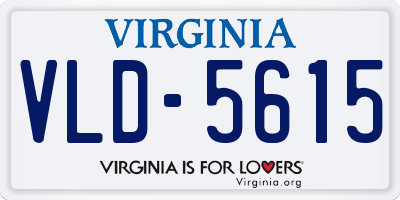 VA license plate VLD5615