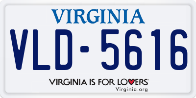 VA license plate VLD5616