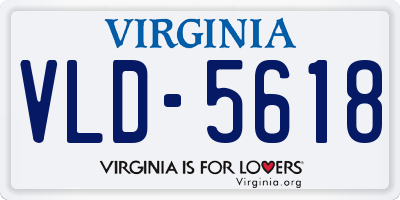 VA license plate VLD5618