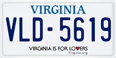 VA license plate VLD5619