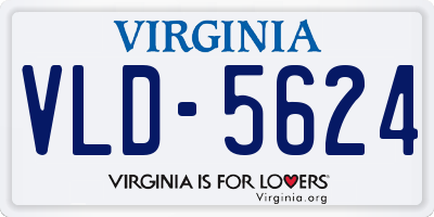 VA license plate VLD5624