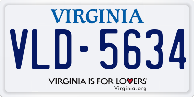 VA license plate VLD5634