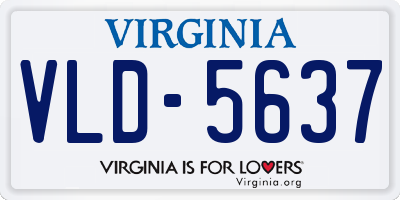 VA license plate VLD5637