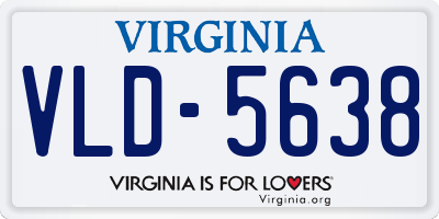 VA license plate VLD5638