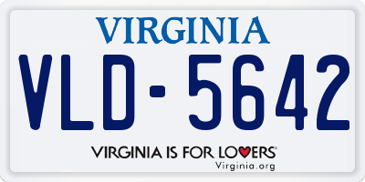 VA license plate VLD5642