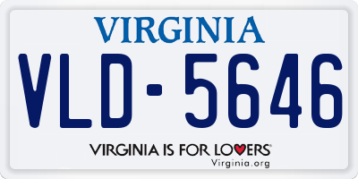 VA license plate VLD5646