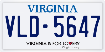 VA license plate VLD5647