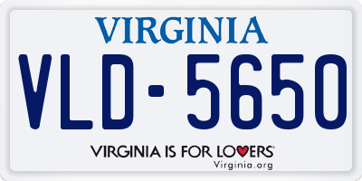 VA license plate VLD5650