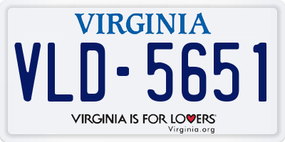 VA license plate VLD5651