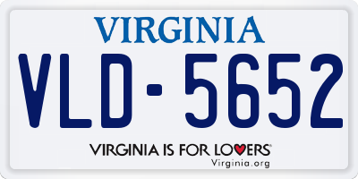VA license plate VLD5652