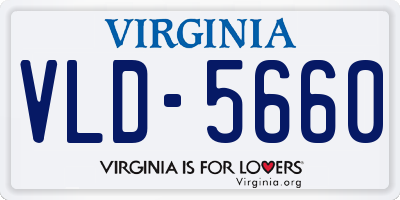 VA license plate VLD5660