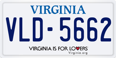 VA license plate VLD5662