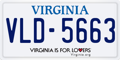VA license plate VLD5663