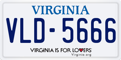 VA license plate VLD5666