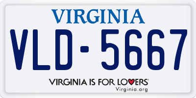 VA license plate VLD5667